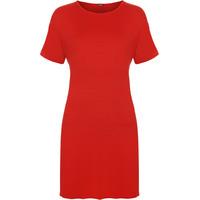 Gillian Short Sleeve Side Slit Top - Red