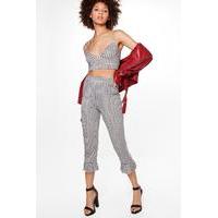 Gingham Frill Trouser& Bralet Co-ord - multi