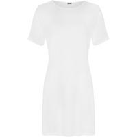 gillian short sleeve side slit top white