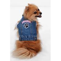 Girl Gang Dog Denim Jacket - mid blue