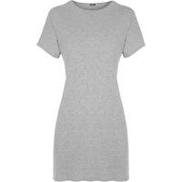 Gillian Short Sleeve Side Slit Top - Grey