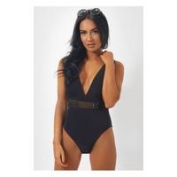 gigi gold belted black bodysuit