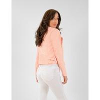 GIGI - Peach Studded Leatherette Jacket