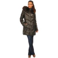 giovanni leather coat prisca womens jacket in brown