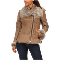 giovanni leather coat amelia womens jacket in brown