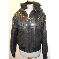 girls jacket golddigga size 16 black jacket