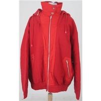 giggles size l red casual jacket with detachable hood