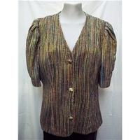 Gina Bacconi - Size: 14 - Multi and Metallic - Short Sleeved Vintage Jacket