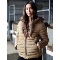 Ginger Quilted Hooded Jacket in Otter  Tokyo Laundry