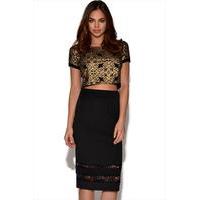 girls on film lace pencil skirt