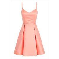 Girls On Film Coral Structured Bow Back Prom Dress