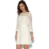 Girls On Film Cream Lace and Chiffon Dress