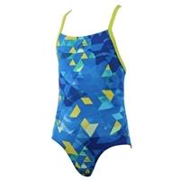 Girls Xtreme Thinstrap Swimsuit - Shock Blue and Yellow