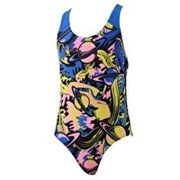 Girls Endurance 10 Allover Splashback Print 47 - Navy and Wild Lime