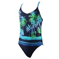 Girls Miami Tropics Strappy X Back - Navy Multi