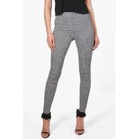 Gingham Skinny Tube Jeans - black