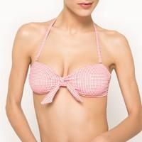 Gingham Print Bikini Top