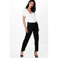 gia woven over the bump tailored trouser black