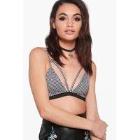 gingham strappy bralet multi