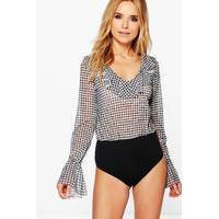 Gingham Ruffle Bodysuit - multi