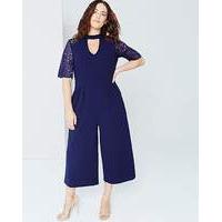 girls on film navy lace jumpsuit