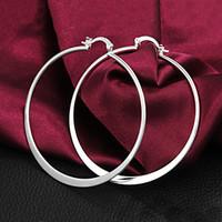 Gift For Girlfriend Classic Silver Plated Hoop Earrings (1 Pair)