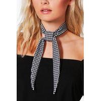 Gingham Necktie Choker - black