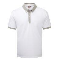 Gilden Heather Polo Shirt - White/Silver Marl