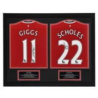 giggs and scholes hand signed shirts