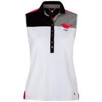 Girls Golf Colourblock Sleeveless Polo Shirt Small - White