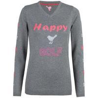 Girls Golf Happy Golf Pullover Small - Grey