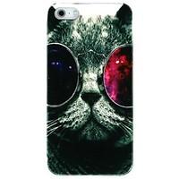 Glasses Cat Plastic Back Case for iPhone 5/5S