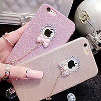 glitter bow pendant tpu material phone case for iphone 6s 6 plus