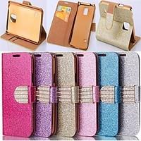 Glitter Powder Style PU Leather Full Body with Stand and Card Slot for Samsung Galaxy Note 4 N9106