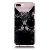 Glasses Cat Pattern HD Painted TPU Material Phone Shell For iPhone 7 7 Plus 6s 6 Plus