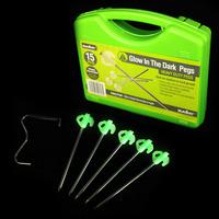 Glow in the Dark Tent Pegs (15 Pack + Extractor)