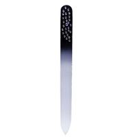 glass nail file with clear blue crystals