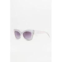 glitter cat eye sunglasses silver