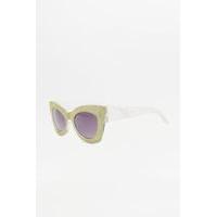 Glitter Cat Eye Sunglasses, LIME