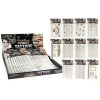 glitz glamour metallic coloured jewellery designed temporary tattoo