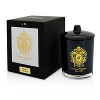 Glass Candle with Gold Decoration & Wooden Wick - Maremma (Black Glass) 170g/6oz