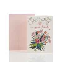 Glittered Bouquet Friend Birthday Card