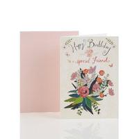 glittered bouquet friend birthday card