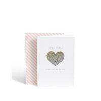 glitter heart wedding card