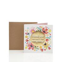 Glittery Floral Contemporary Thank You Card