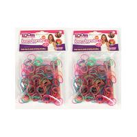 Glitter Style Silicone Loom Bandz with 25 S-Clips 600pcs (Random Colours)