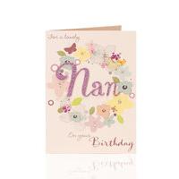Glitter Nan Birthday Card