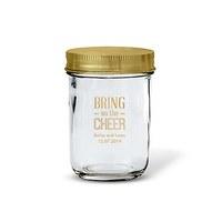 Glass Mason Jar with Gold Lid Favour - Gold