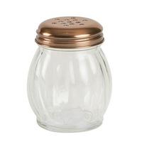 glass parmesan chilli shaker with copper finish lid single