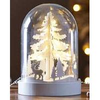 glass dome tree scene with copper lights